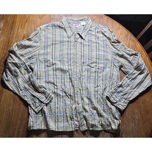 Vintage BKE 67 The Buckle Brown Plaid Button Down Shirt Mens Y2K XXL Preppy